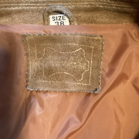 Men's Vintage Genuine Leather Suede Jacket Size 38 Lined - Picture 12 of 14